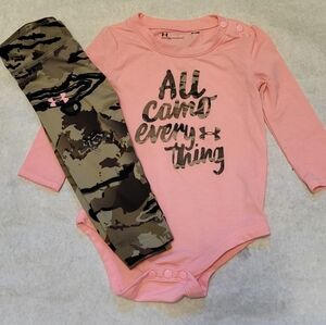 Under Armour Pink and Camo Baby Outfit